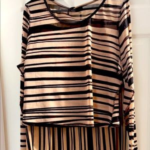 Two piece sheer skirt set.